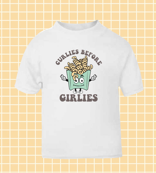 Curlies before Girlies Retro Short Sleeve T-shirt