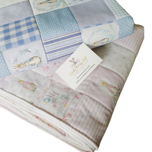 Wadded Patchwork style Baby Blanket